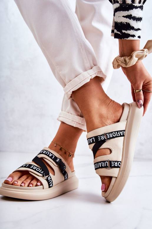 Modische Hausschuhe La.Fi beige Menifis Modische Hausschuhe La.Fi beige Menifis