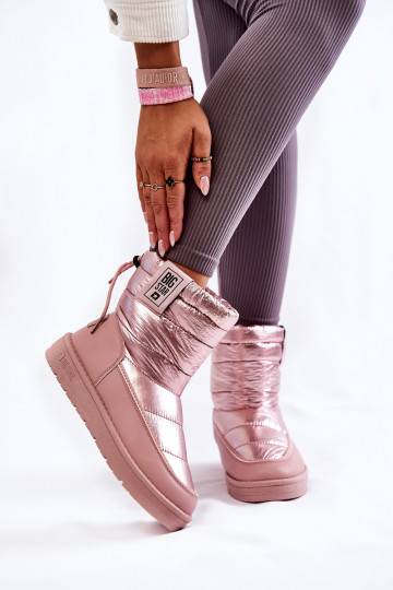 Roze verwarmde snowboots...
