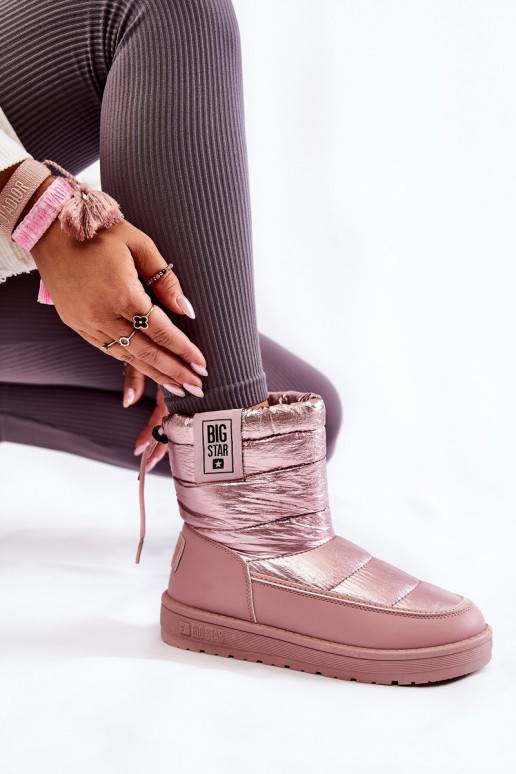 Bottines de neige chauffantes roses Big Star pour femme