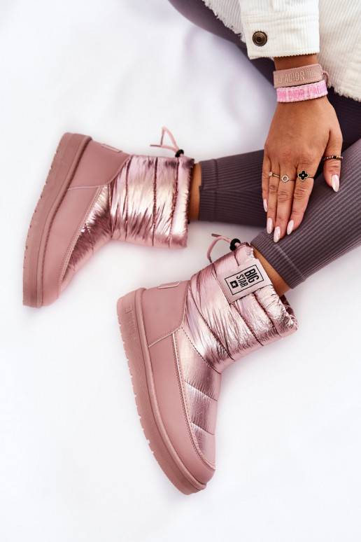 Bottines de neige chauffantes roses Big Star pour femme