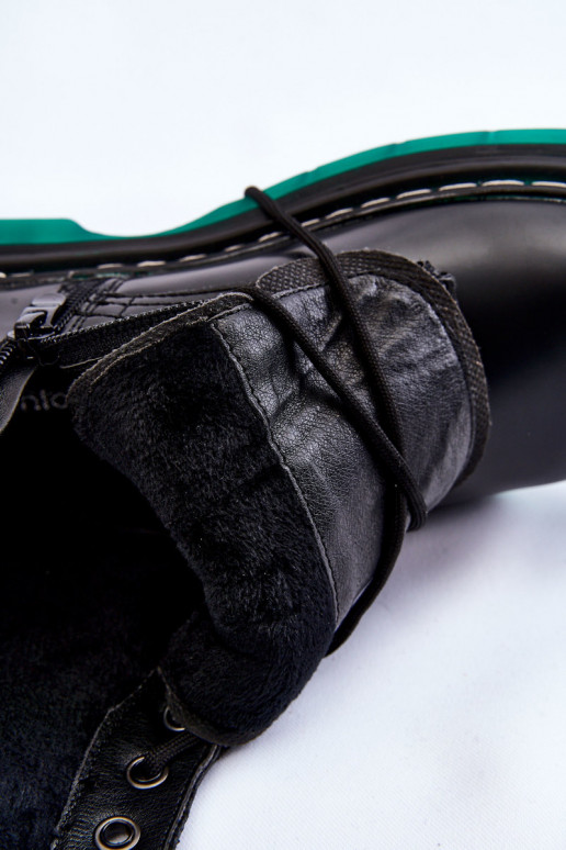 Bottines cerises noires Trinah à semelle verte