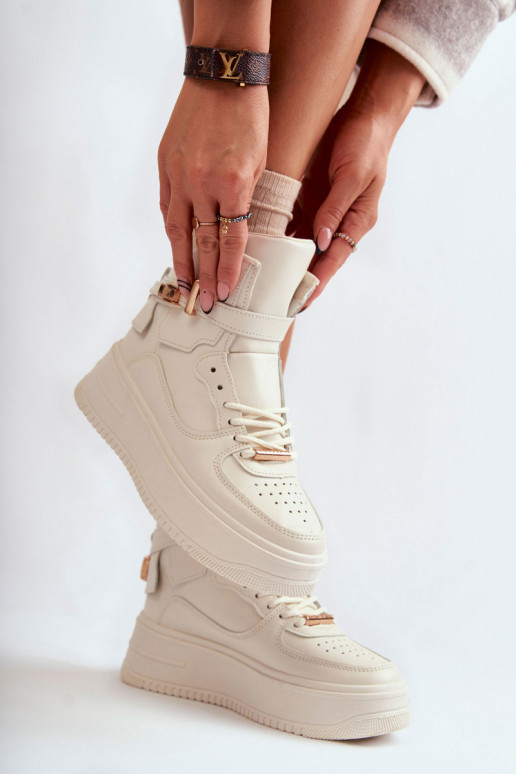 Chaussures de sport chauffantes beige Lexa