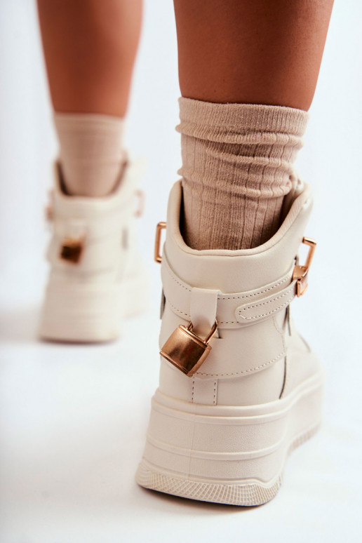 Chaussures de sport chauffantes beige Lexa