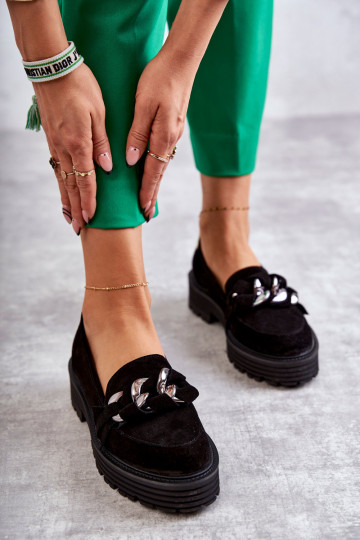 Chaussures noires en daim...