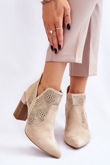 Bottines à talons pour femmes Leanna en ivoire