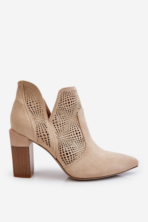 Bottines à talons pour femmes Leanna en ivoire