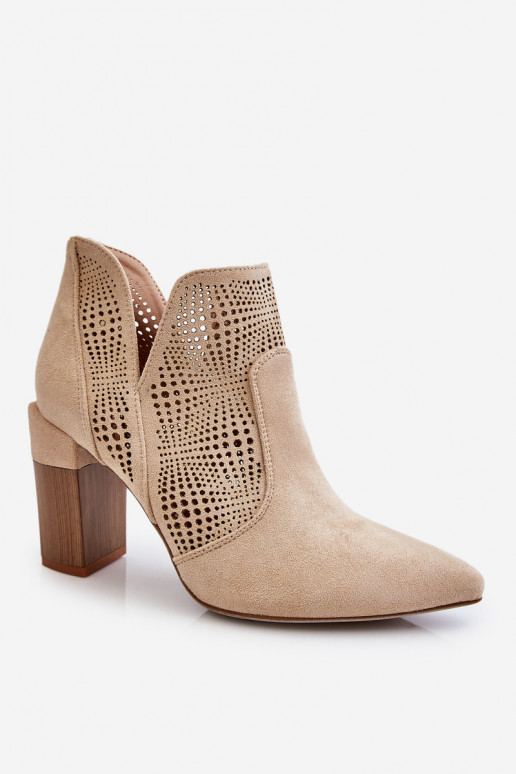 Bottines à talons pour femmes Leanna en ivoire