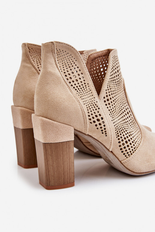 Bottines à talons pour femmes Leanna en ivoire