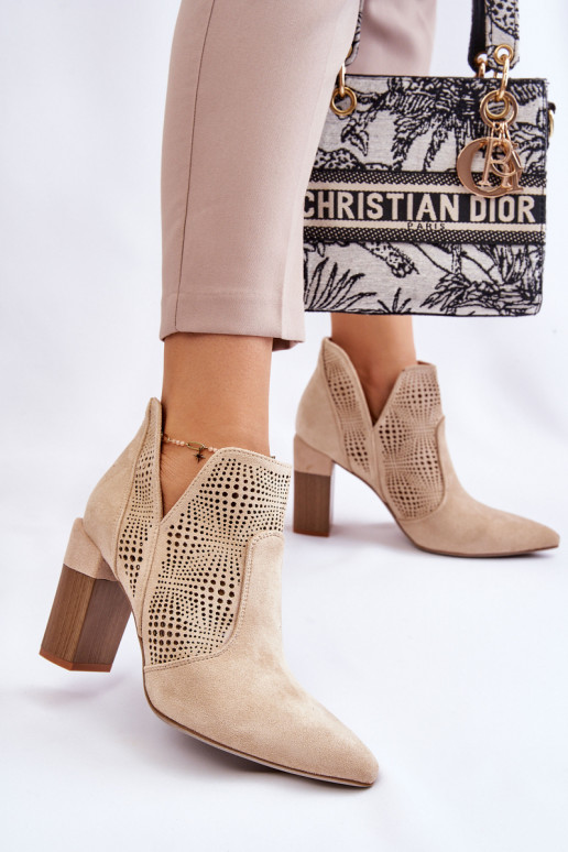 Bottines à talons pour femmes Leanna en ivoire