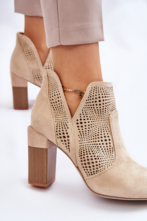 Bottines à talons pour femmes Leanna en ivoire