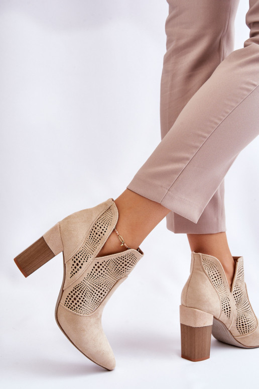 Bottines à talons pour femmes Leanna en ivoire