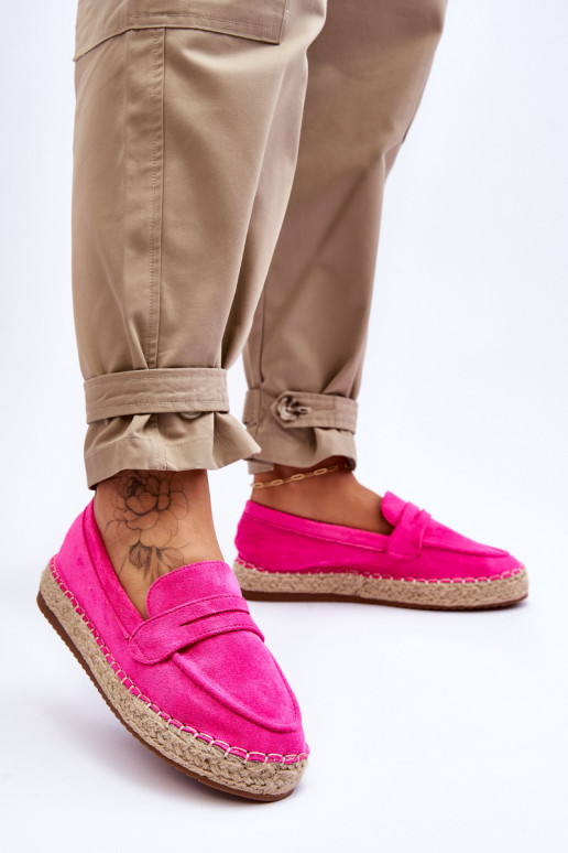 Keyla - Espadrilles en daim brillant - Rose