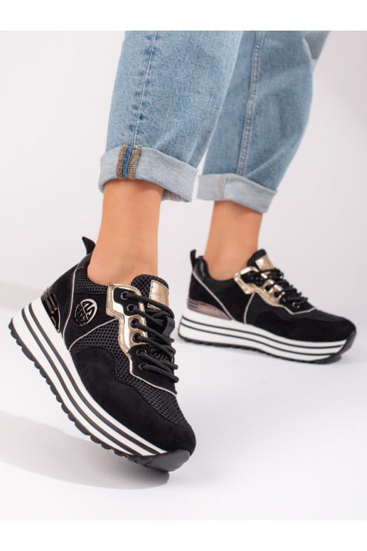 Chaussures casual femme Potocki noires à lacets