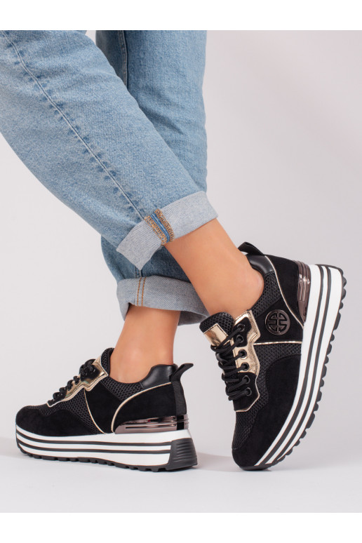 Schwarze Freizeit-Schnürschuhe für Damen von Potocki