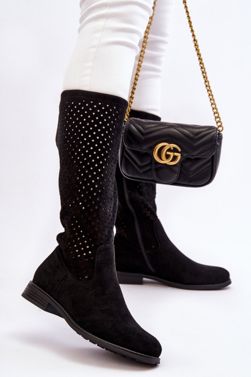 Lange Wildlederstiefel in der... Lange Wildlederstiefel in der...