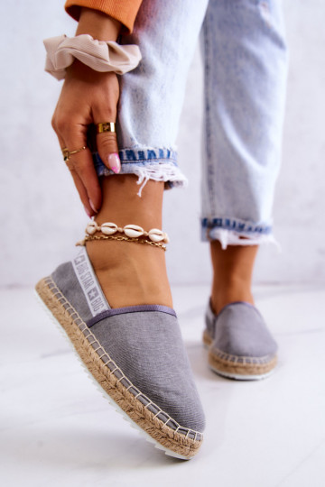 Stoff-Espadrilles im auffälligen Big Star-Grau