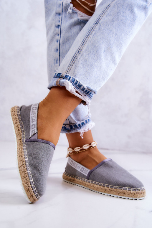 Stoff-Espadrilles im auffälligen Big Star-Grau