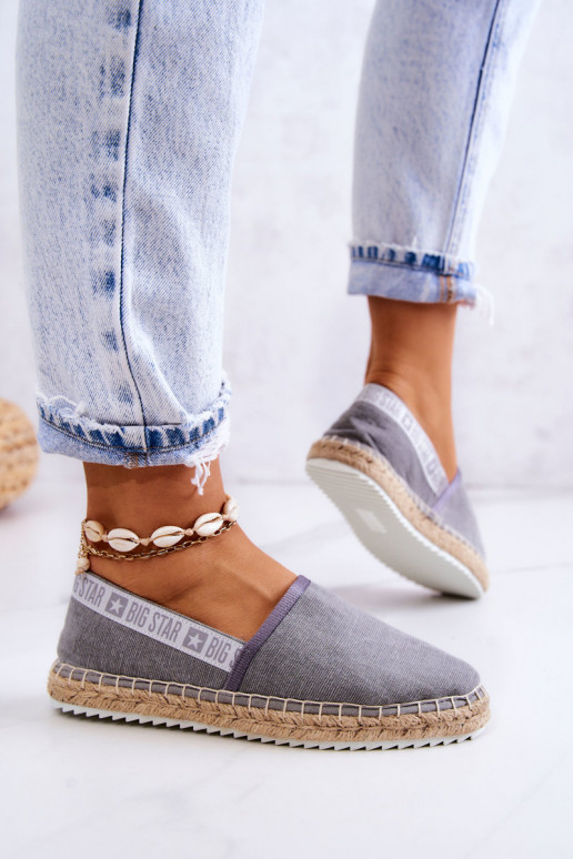 Stoff-Espadrilles im auffälligen Big Star-Grau