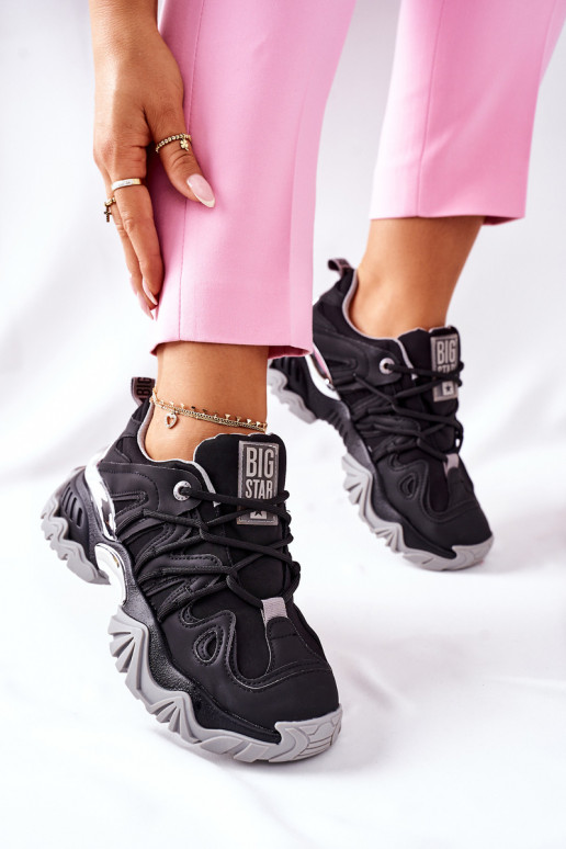 Schwarze Sportschuhe aus Memory Foam...