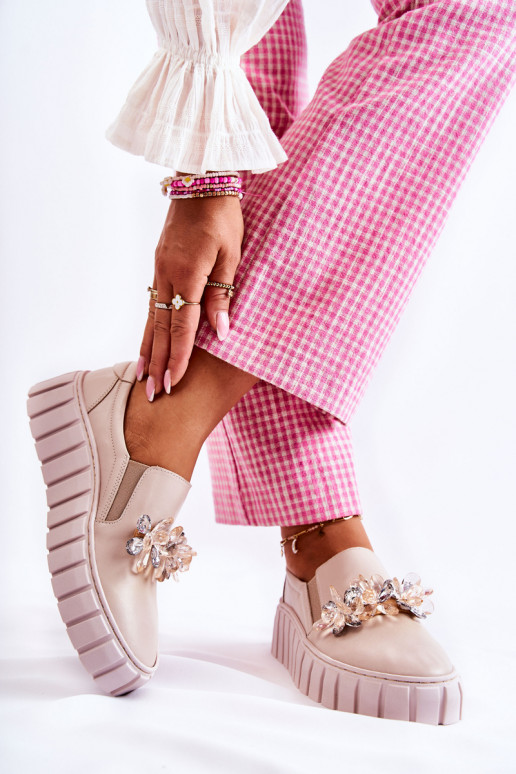 Sneakers Slip-On mit Ornamenten beige... Sneakers Slip-On mit Ornamenten beige...