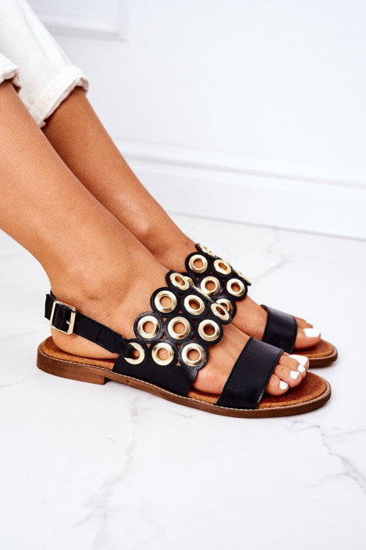 Sandales ajourées noires Chaussures pour femme