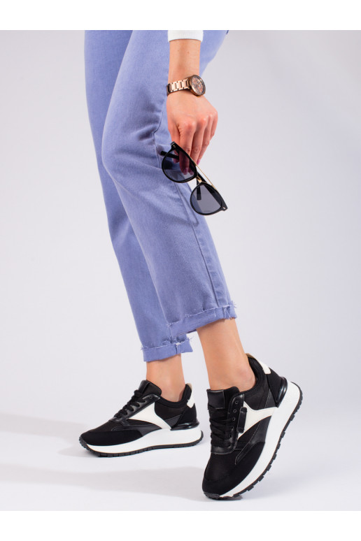Chaussures de sport à plateforme haute Shelovet couleur noir