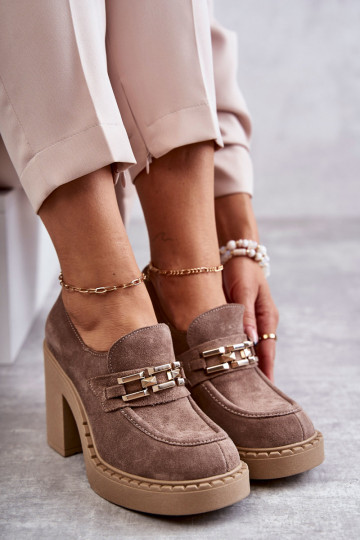 Bottines en daim beiges à...