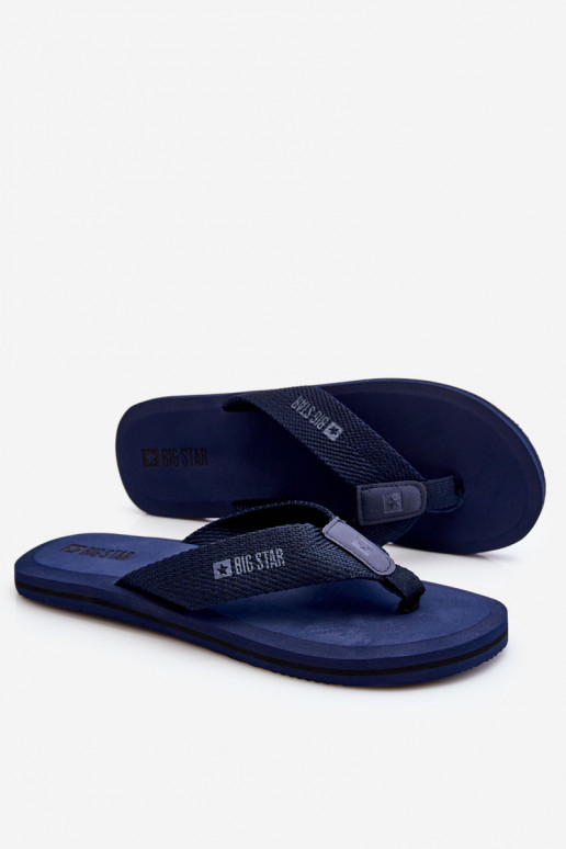 Chaussons homme bleu foncé Big Star style japonais