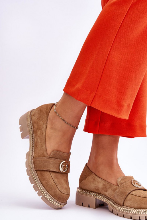 Laverne-Wildledermokassins in Beige