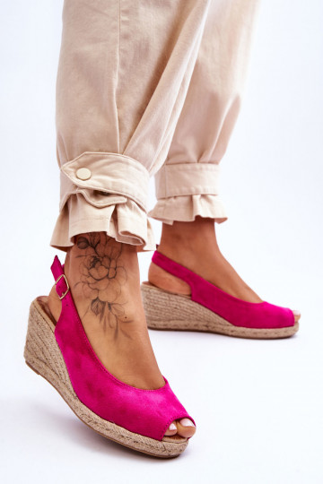 Sandales à plateforme en daim rose Elsie 2