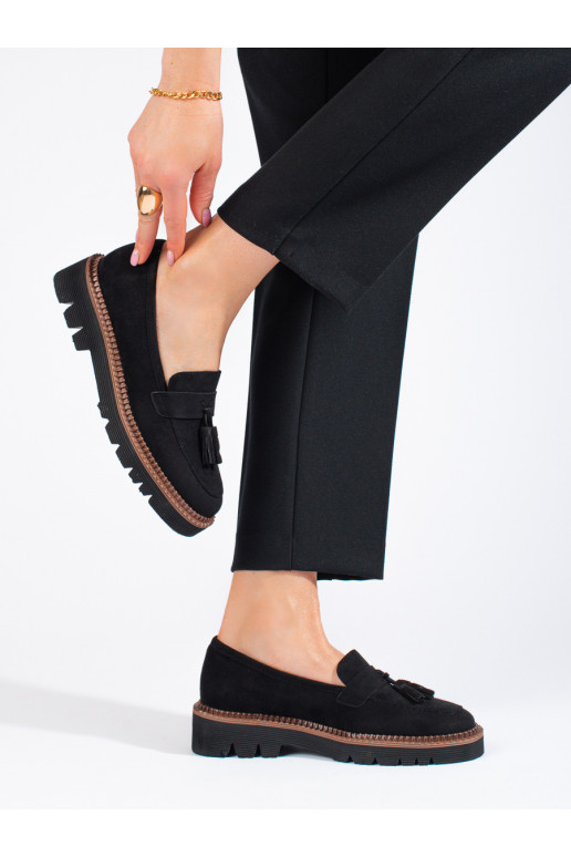 Mocassins Vinceza en daim noir pour...