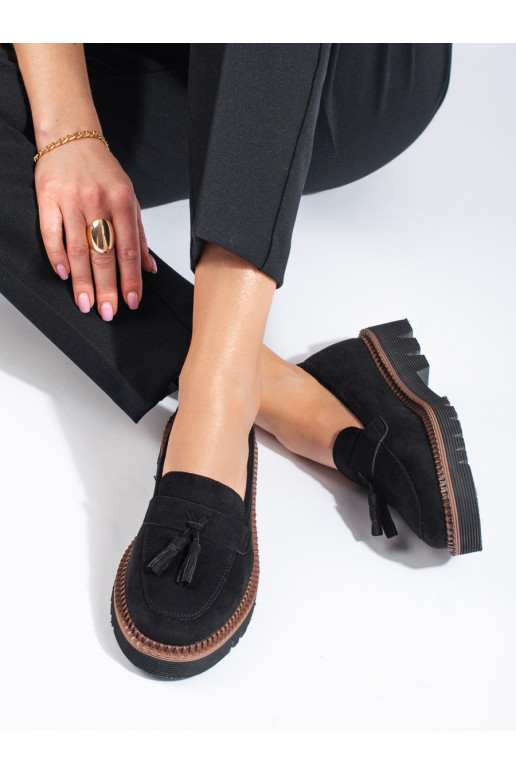 Mocassins Vinceza en daim noir pour...