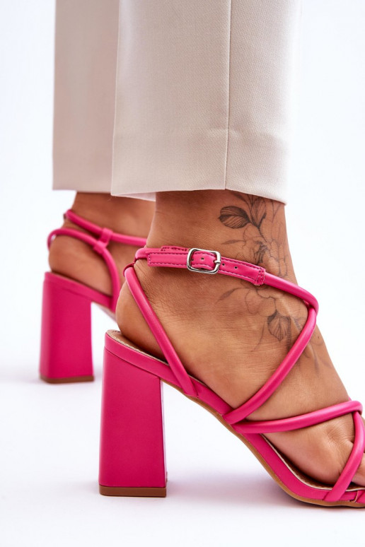 Sandales d'été à talons hauts roses Lucetta