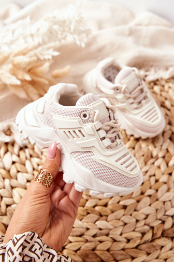 Freak Out kindersneakers in lichte zandkleur