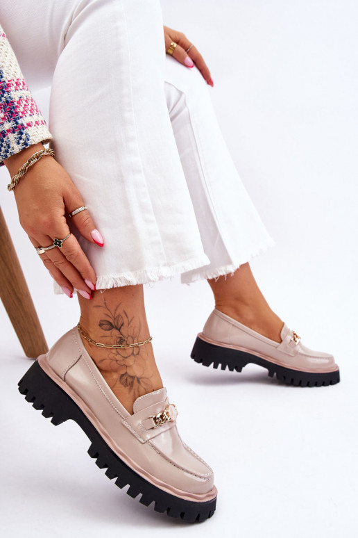 Lakmocassins met platform beige Ronin Lakmocassins met platform beige Ronin