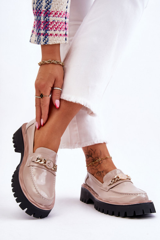 Lakmocassins met platform beige Ronin Lakmocassins met platform beige Ronin