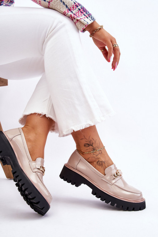 Lakmocassins met platform beige Ronin Lakmocassins met platform beige Ronin