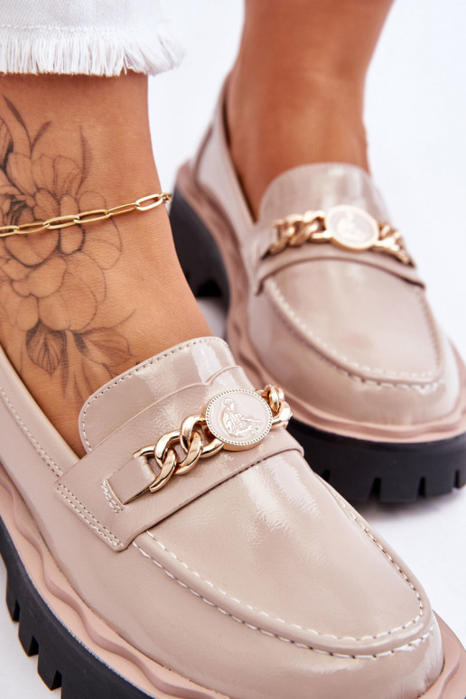 Lakmocassins met platform beige Ronin Lakmocassins met platform beige Ronin