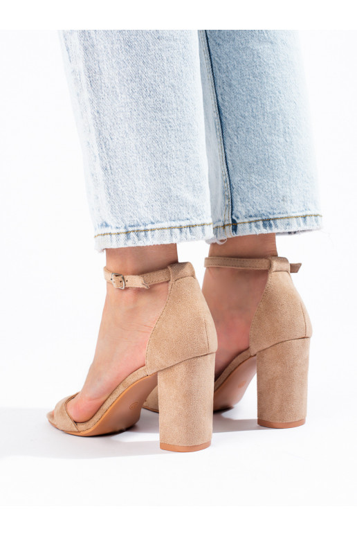 Sandales à talon en daim Shelovet beige