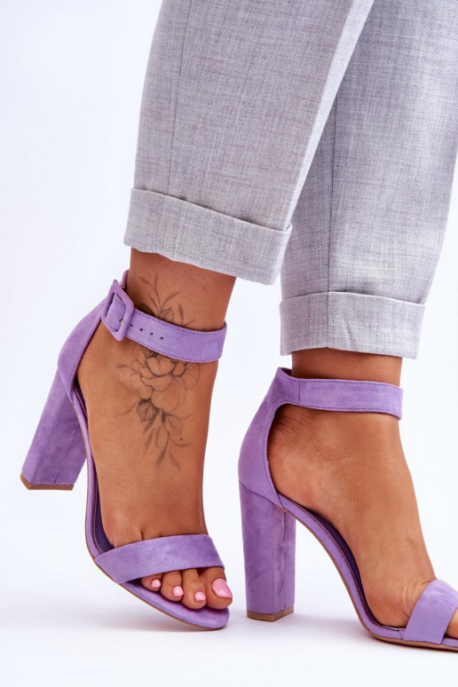 Talons hauts en daim violet Jacqueline