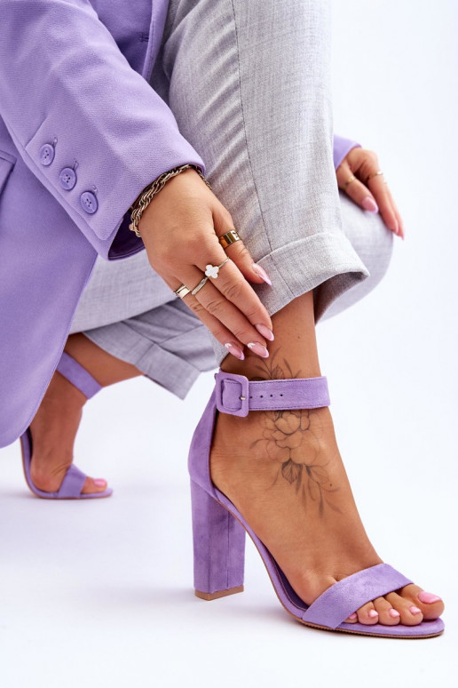 Talons hauts en daim violet Jacqueline