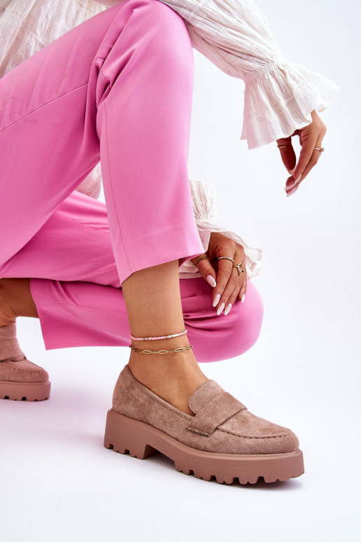 Mocassins en daim beige Corrin