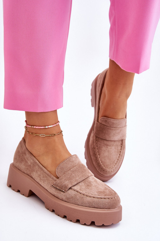 Mocassins en daim beige Corrin