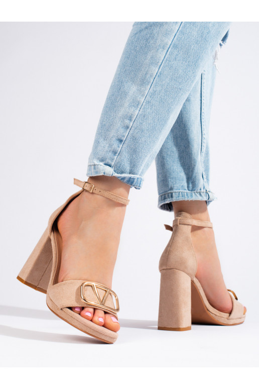 Chaussures à talon haut beige Vinceza