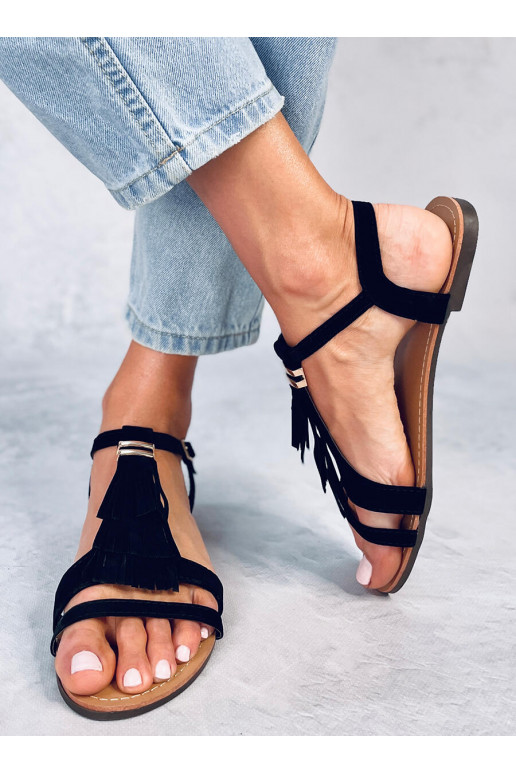 Sandales à franges CORBIN NOIR