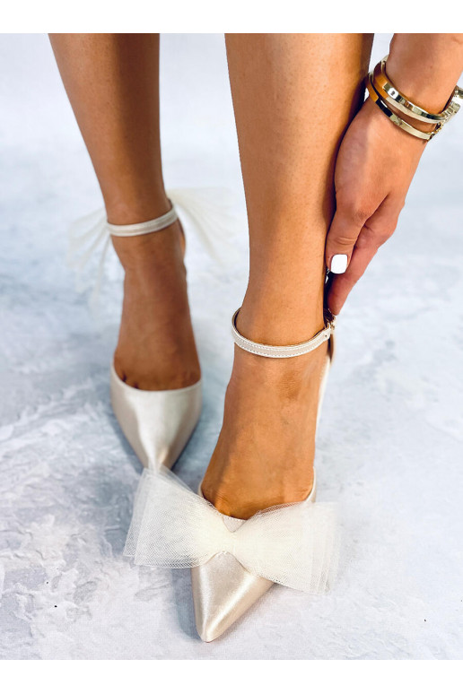 Talons hauts avec ruban de tulle SHEENA BEIGE