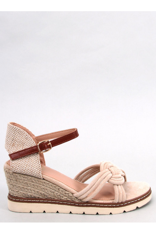 Sandalen met een platform beige kleur...