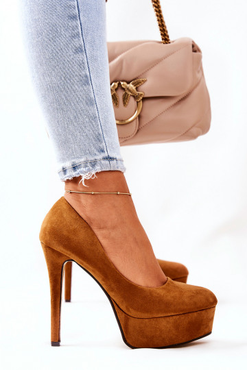 Chaussures en daim modèle classique avec plateforme Silly marron 2
