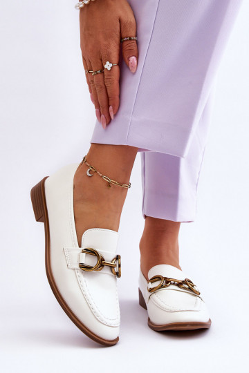 Mocassins pour femmes modèle classique de couleur blanche Lorien