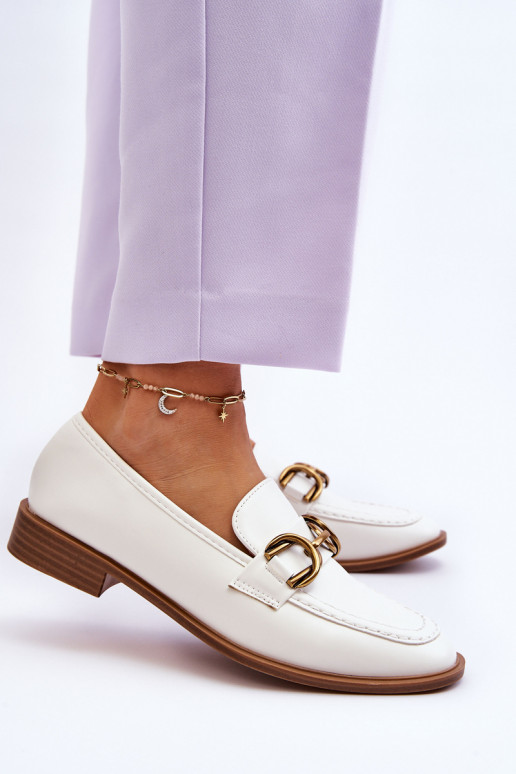 Mocassins pour femmes modèle classique de couleur blanche Lorien